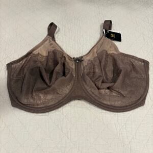 WACOAL Unpadded Lace Bra Women's Underwire Brown Sz US 44H 855186 Full Coverage